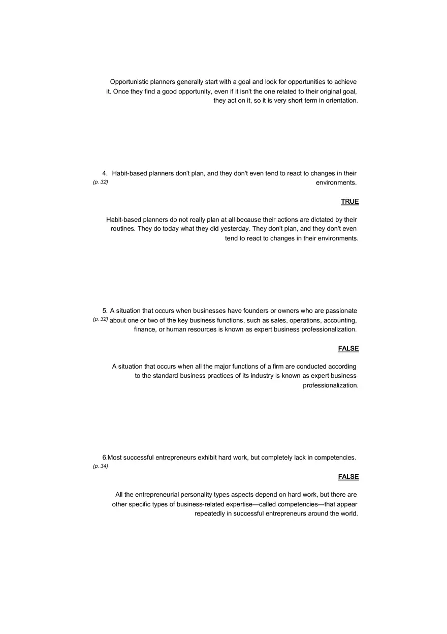 Small Business Its Opportunities and Rewards (Answer Key) Part 4 - Page 2