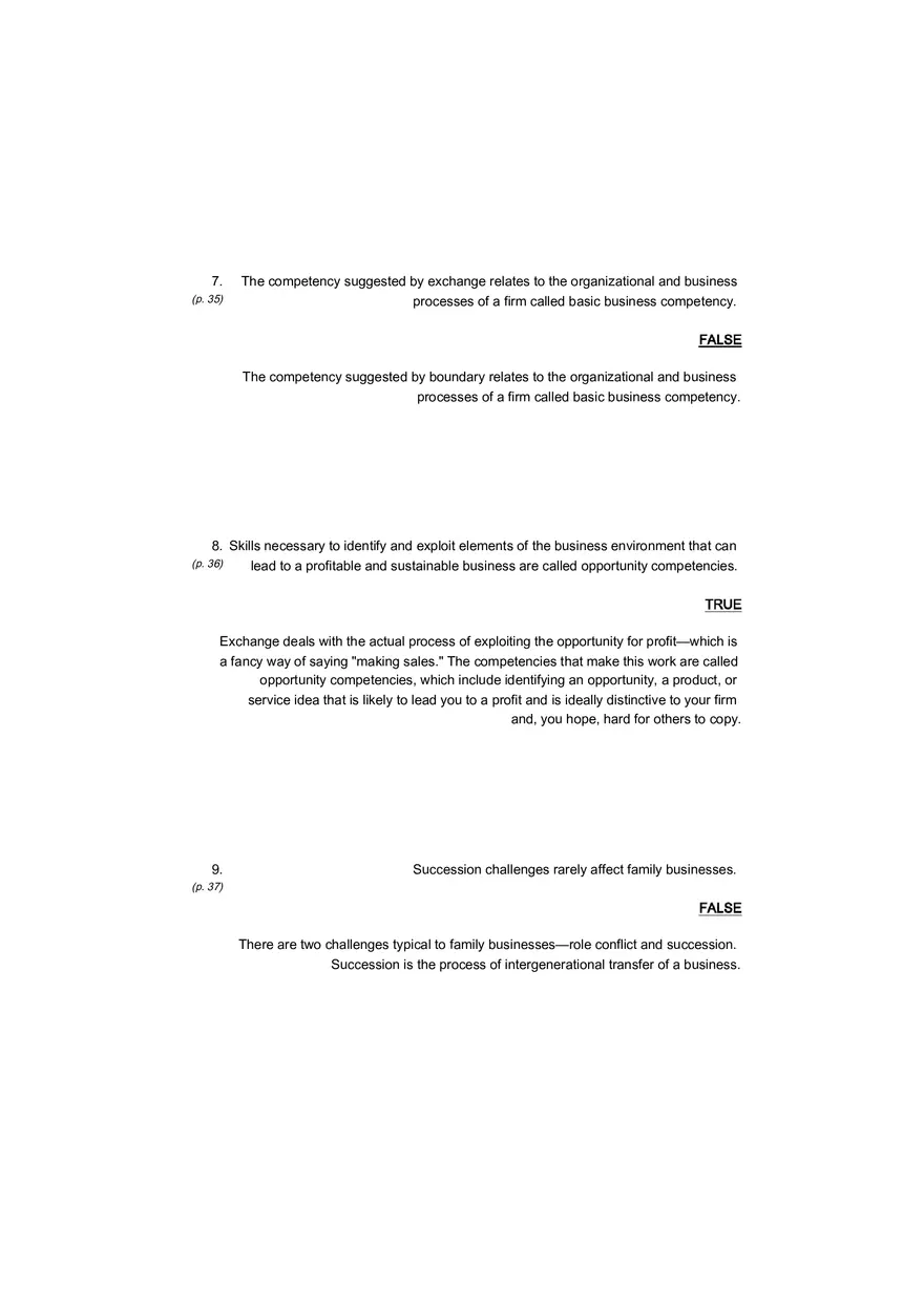 Small Business Its Opportunities and Rewards (Answer Key) Part 4 - Page 3