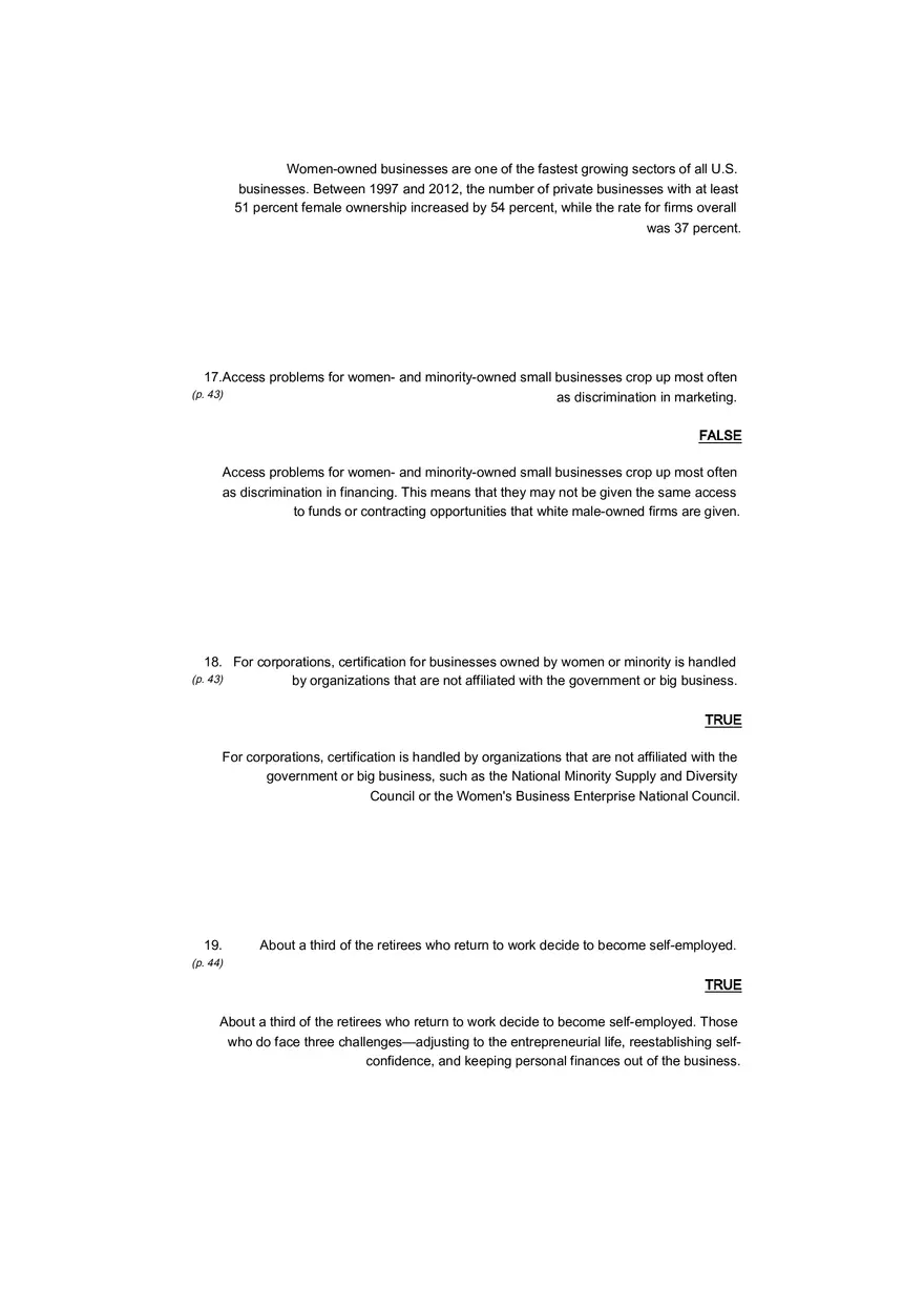 Small Business Its Opportunities and Rewards (Answer Key) Part 4 - Page 6