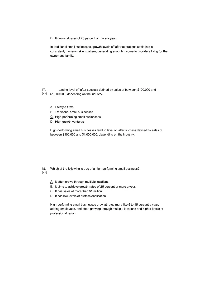Small Business Its Opportunities and Rewards (Answer Key) Part 2 - Page 6