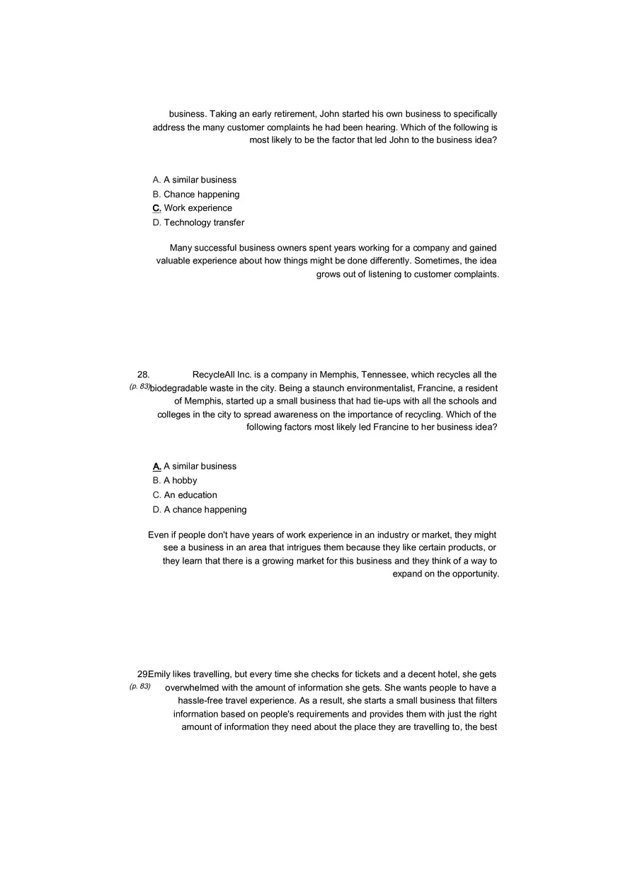 Small Business Its Opportunities and Rewards (Answer Key) Part 7 - Page 9