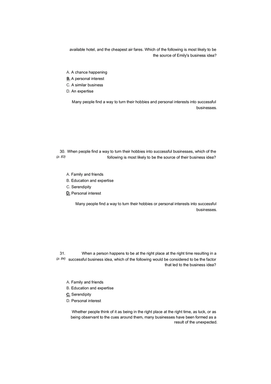 Small Business Its Opportunities and Rewards (Answer Key) Part 7 - Page 10