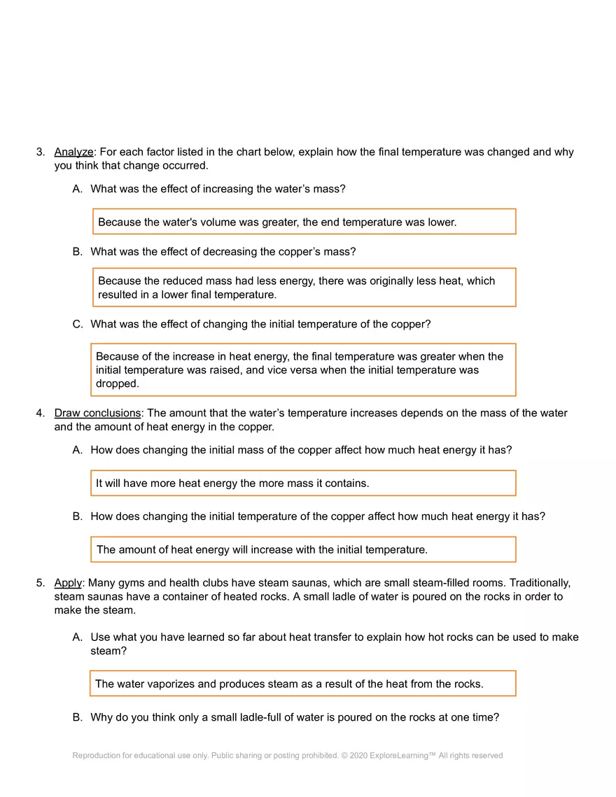 Student Exploration: Calorimetry Lab - Page 4