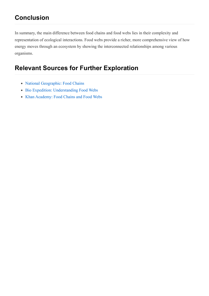 Main Differences Between Food Chains and Food Webs - Page 2