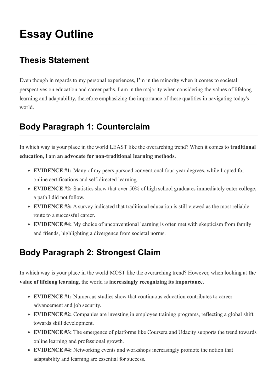Essay Outline Template - Page 1