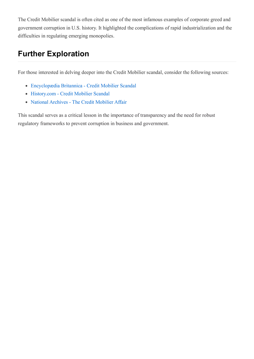 The Credit Mobilier Scandal - Page 2