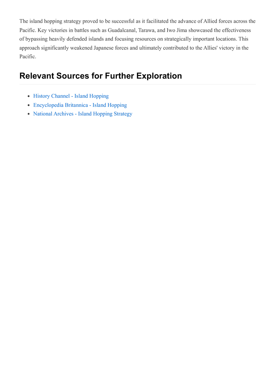 The Military Strategy of Island Hopping in World War II - Page 2