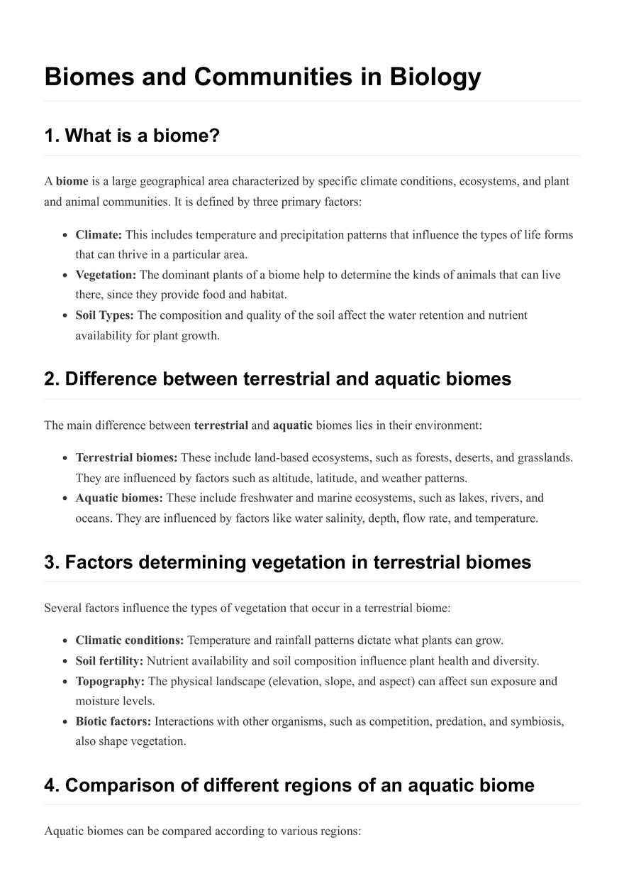Biomes and Communities in Biology - Page 1