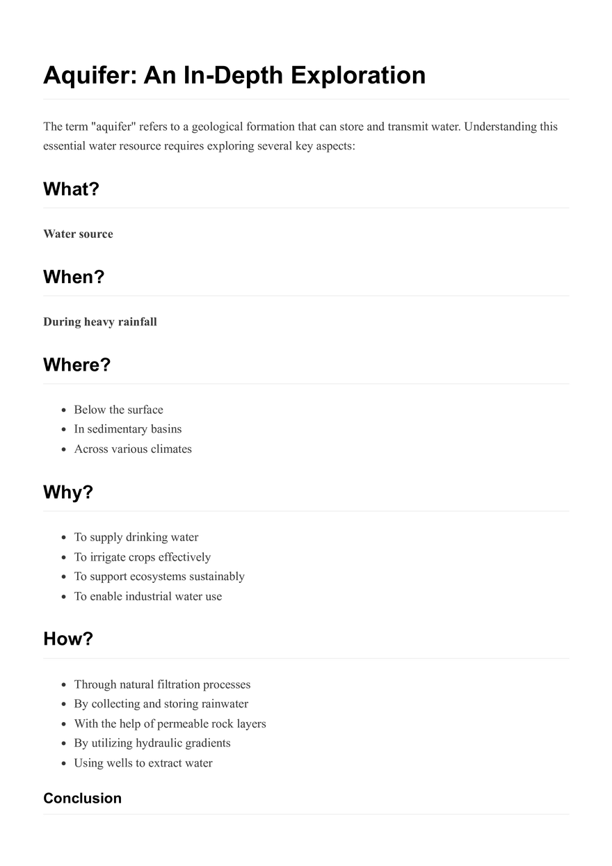 Aquifer: An In-Depth Exploration - Page 1