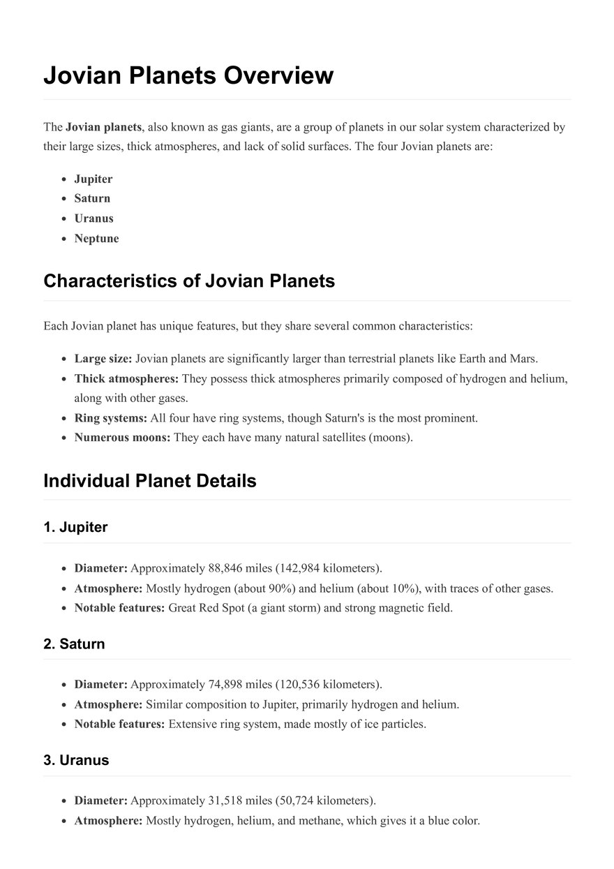 Jovian Planets Overview - Page 1