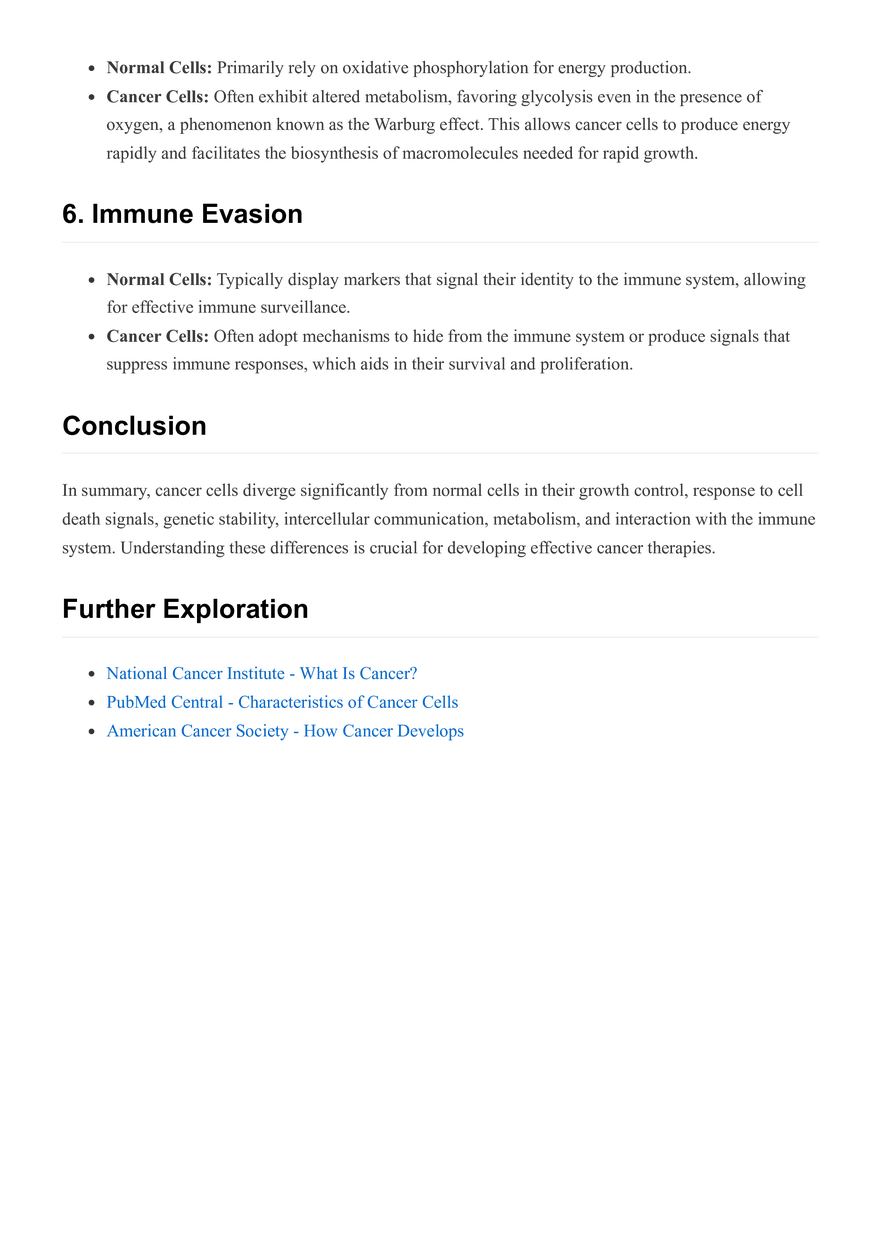 Differences Between Cancer Cells and Normal Cells - Page 2