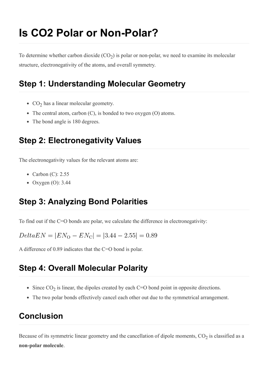 Is CO2 Polar or Non-Polar? - Page 1