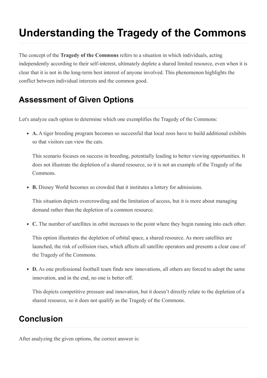 Understanding the Tragedy of the Commons - Page 1