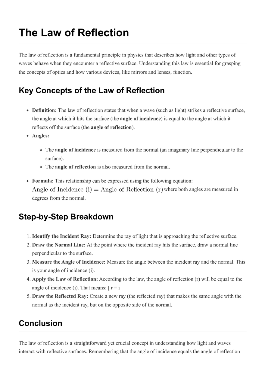 The Law of Reflection - Page 1