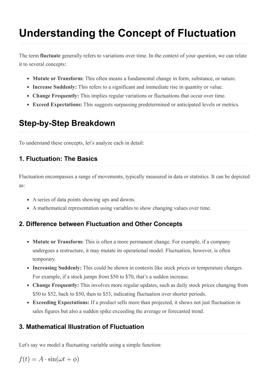 Understanding the Concept of Fluctuation - Page 1