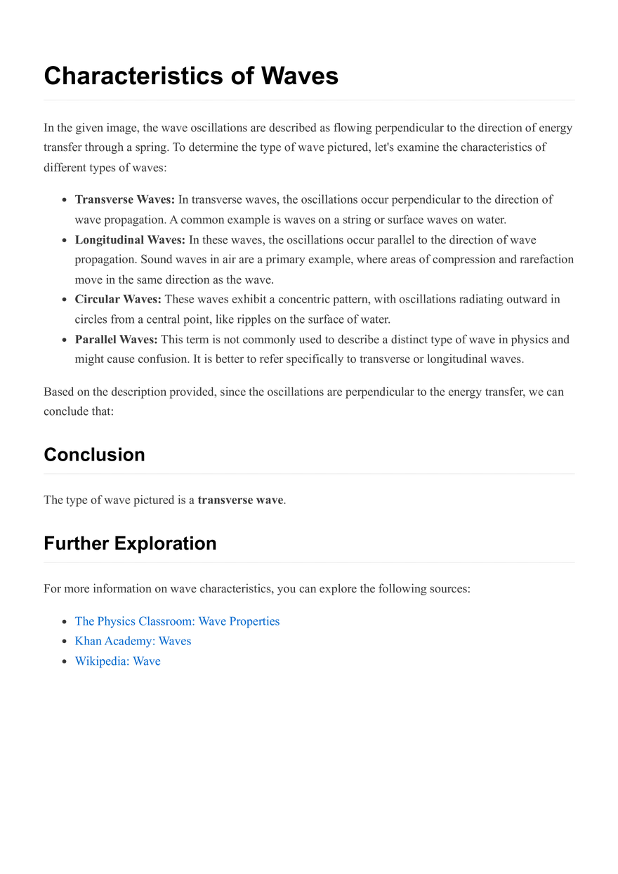 Characteristics of Waves - Page 1