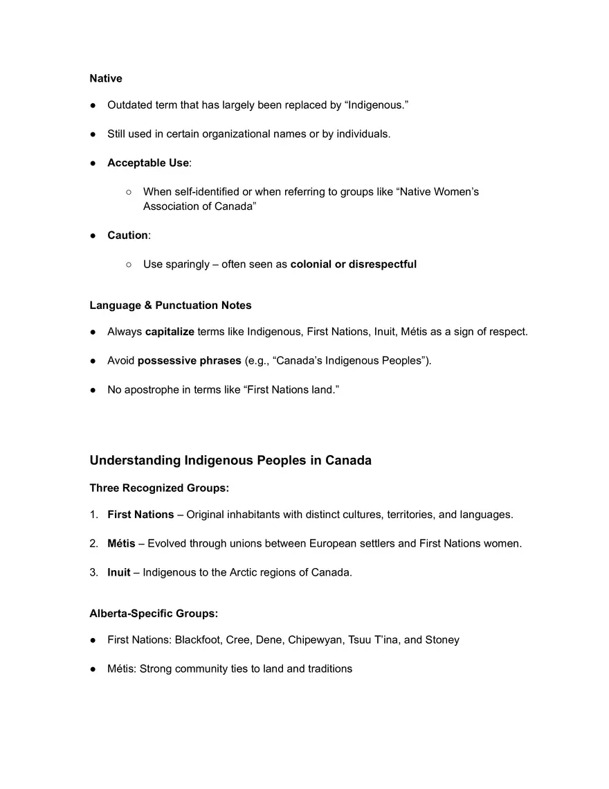 Pre-Class Preparation: Understanding Indigenous Terminology in Canada - Page 4