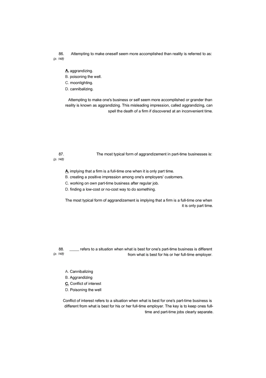 Small Business Its Opportunities and Rewards (Answer Key) Part 13 - Page 1