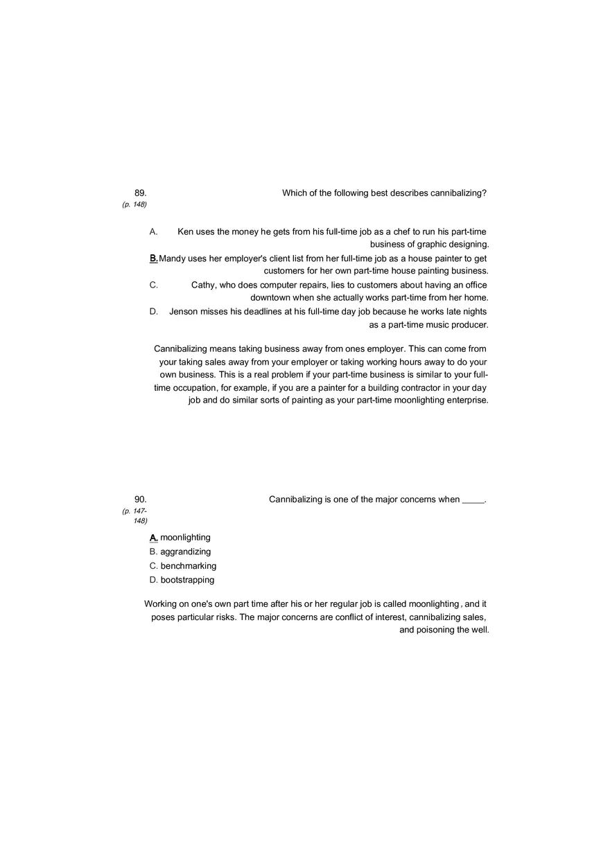 Small Business Its Opportunities and Rewards (Answer Key) Part 13 - Page 2