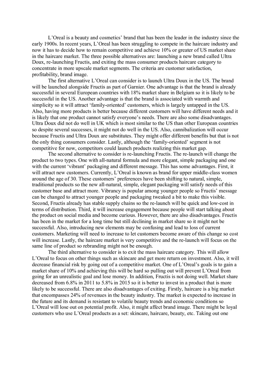 Loreal Case Study - Page 1