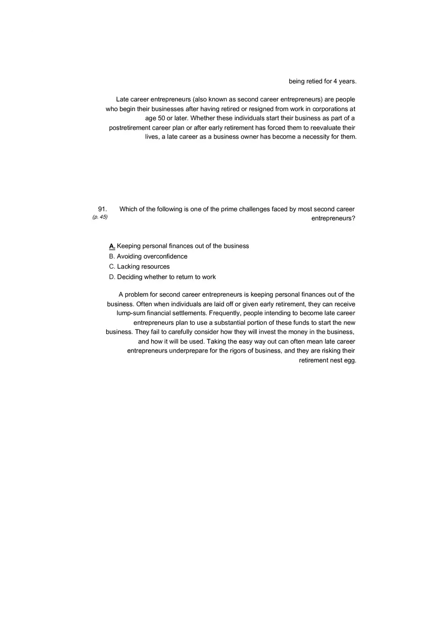 Small Business Its Opportunities and Rewards (Answer Key) Part 6 - Page 9