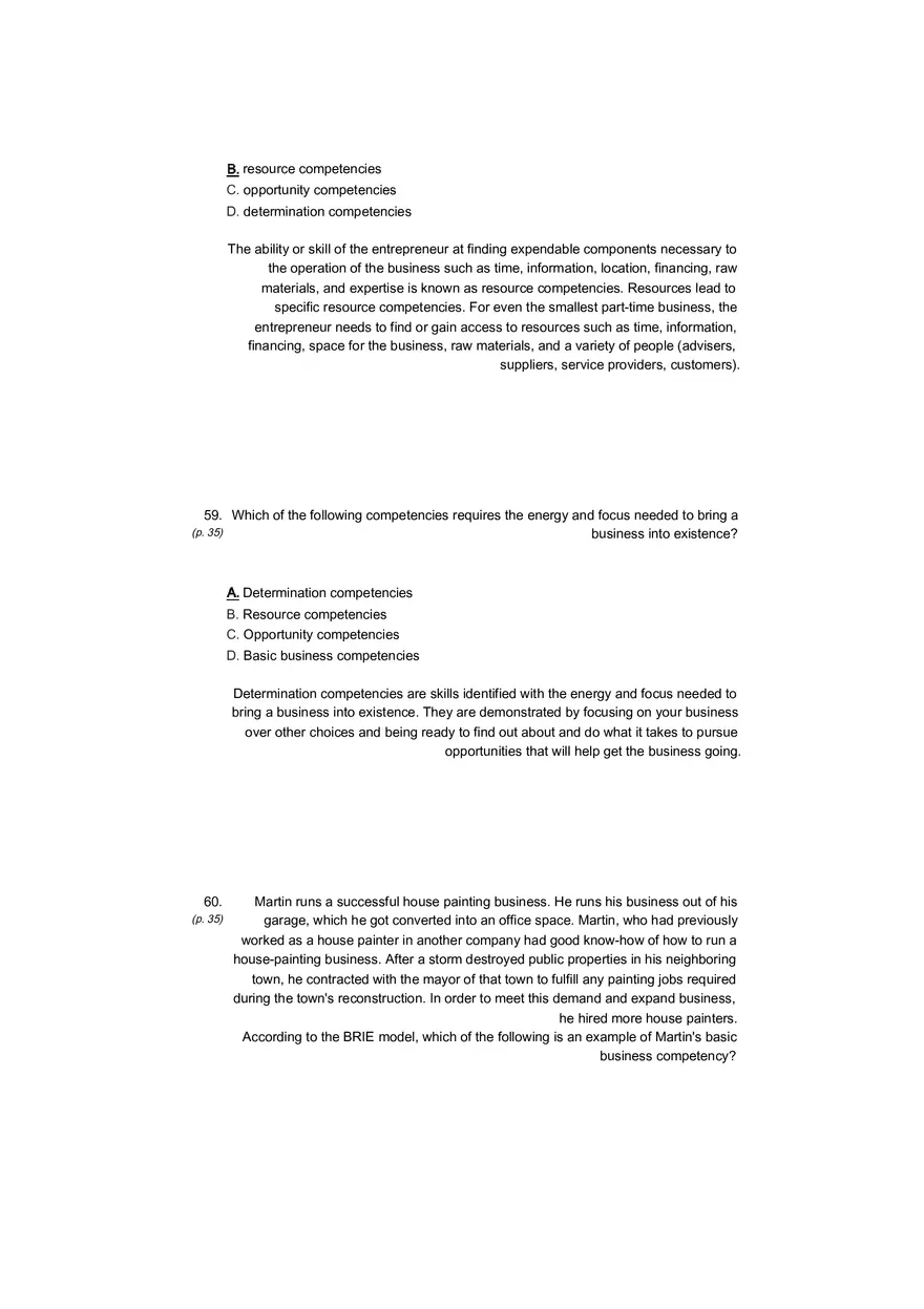 Small Business Its Opportunities and Rewards (Answer Key) Part 6 - Page 10
