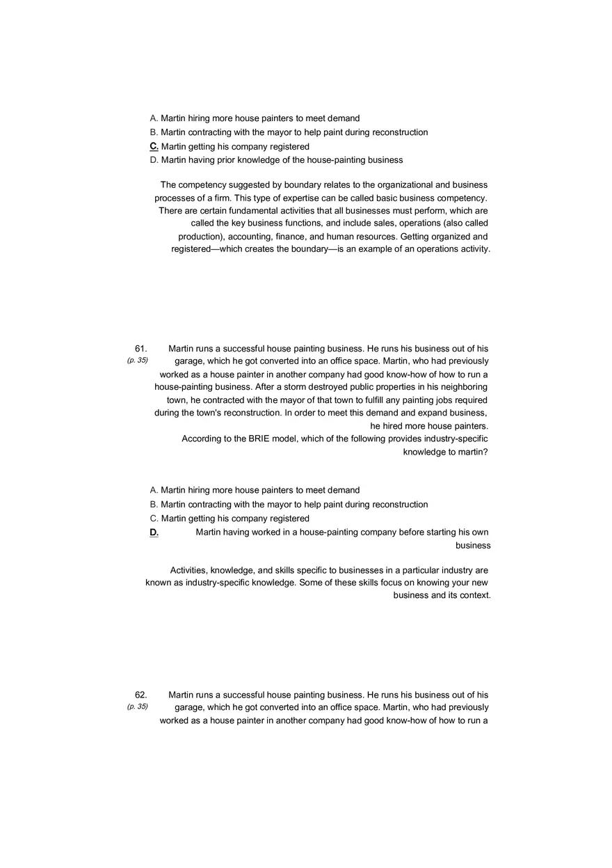 Small Business Its Opportunities and Rewards (Answer Key) Part 6 - Page 11
