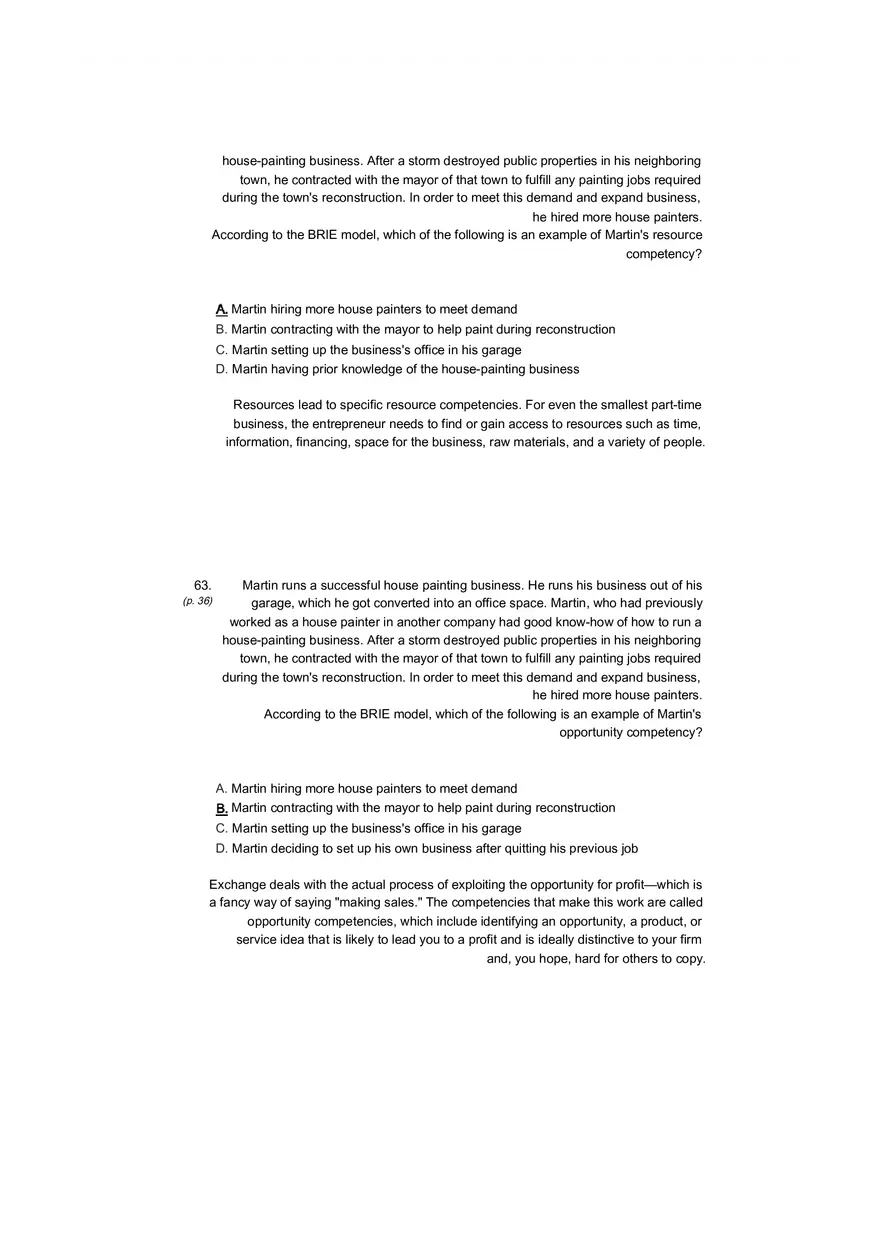Small Business Its Opportunities and Rewards (Answer Key) Part 6 - Page 12