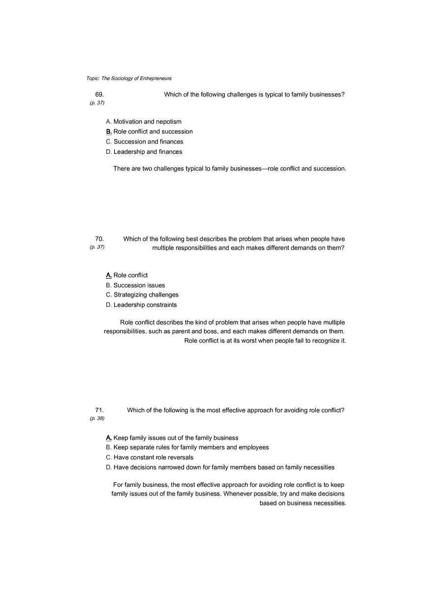 Small Business Its Opportunities and Rewards (Answer Key) Part 6 - Page 15