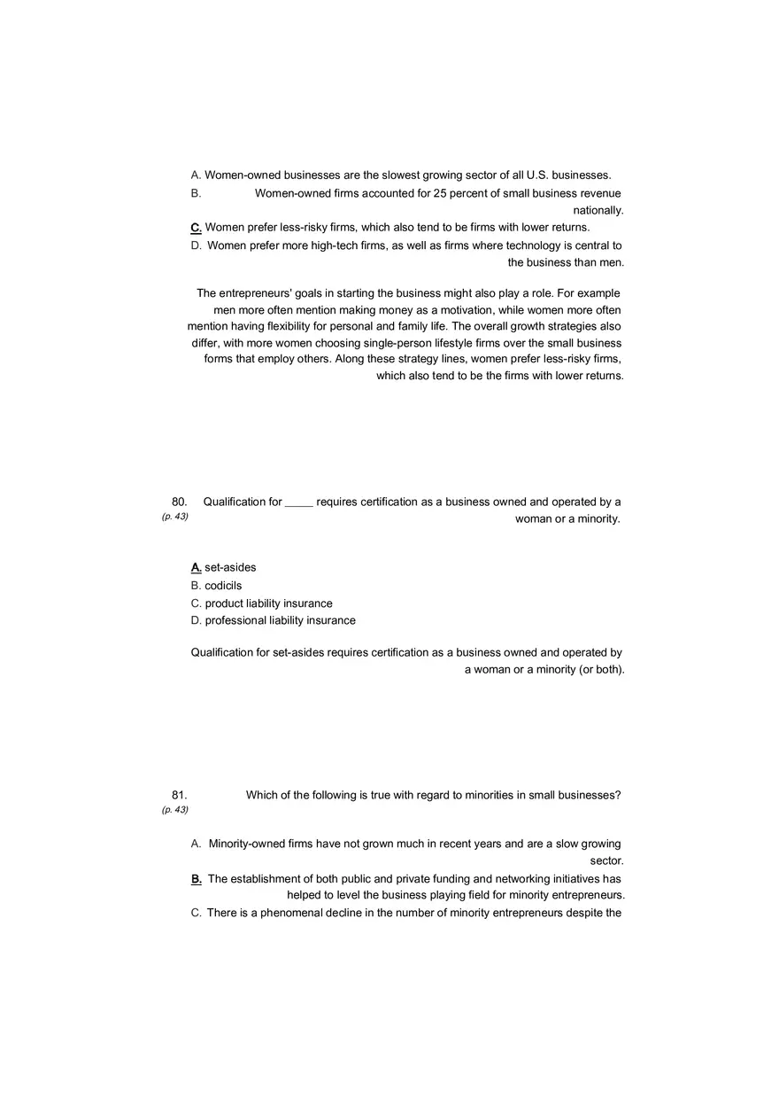 Small Business Its Opportunities and Rewards (Answer Key) Part 6 - Page 4