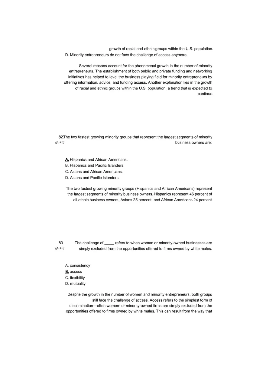 Small Business Its Opportunities and Rewards (Answer Key) Part 6 - Page 5