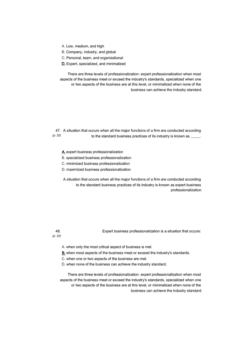 Small Business Its Opportunities and Rewards (Answer Key) Part 5 - Page 8