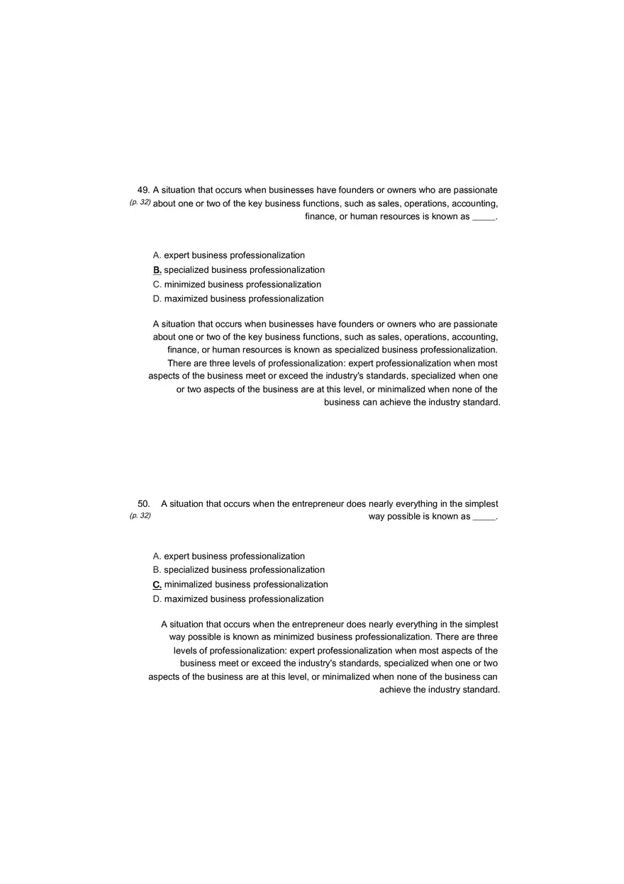 Small Business Its Opportunities and Rewards (Answer Key) Part 5 - Page 9