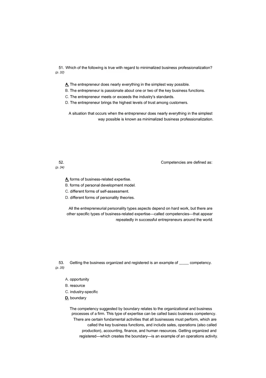 Small Business Its Opportunities and Rewards (Answer Key) Part 5 - Page 10