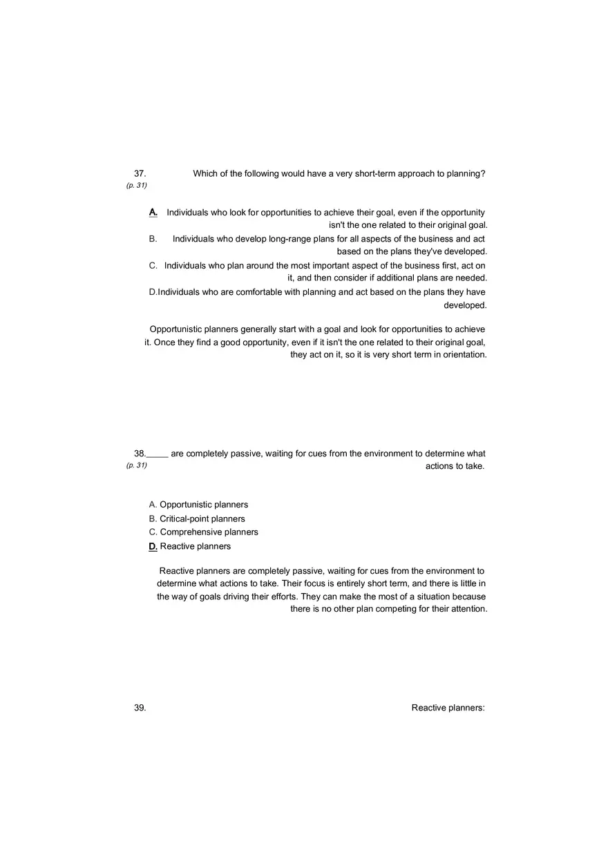 Small Business Its Opportunities and Rewards (Answer Key) Part 5 - Page 4