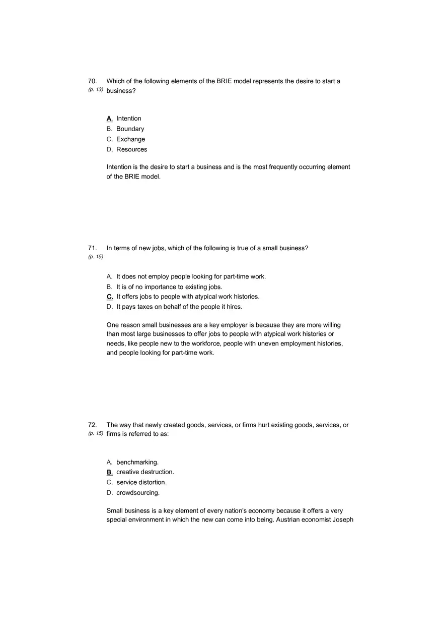 Small Business Its Opportunities and Rewards (Answer Key) Part 3 - Page 7