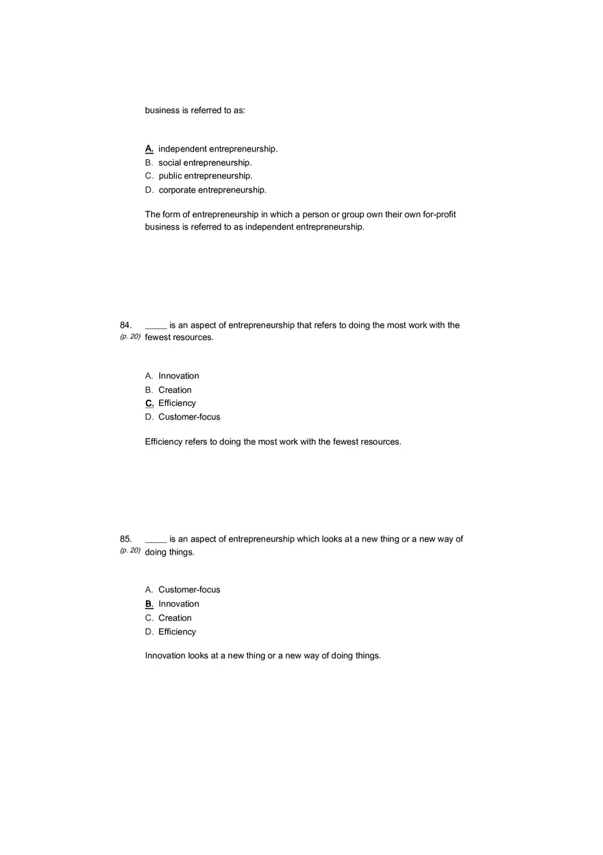 Small Business Its Opportunities and Rewards (Answer Key) Part 3 - Page 12
