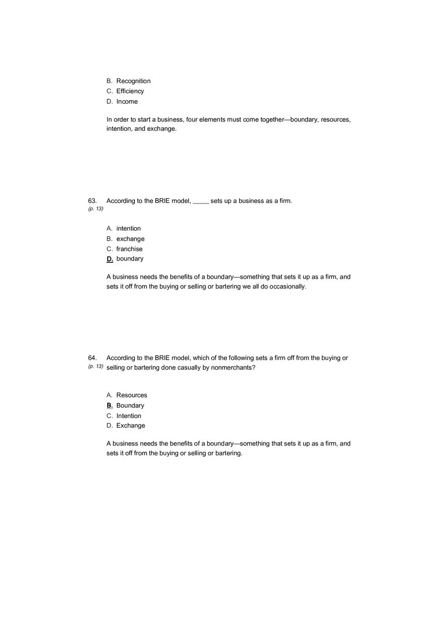 Small Business Its Opportunities and Rewards (Answer Key) Part 3 - Page 2