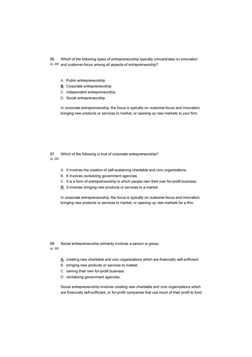Small Business Its Opportunities and Rewards (Answer Key) Part 3 - Page 3