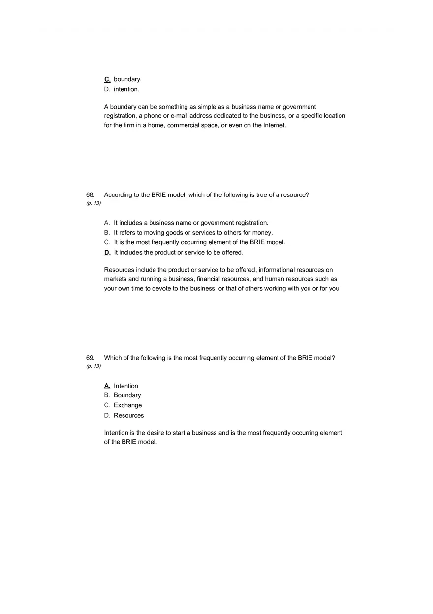 Small Business Its Opportunities and Rewards (Answer Key) Part 3 - Page 6