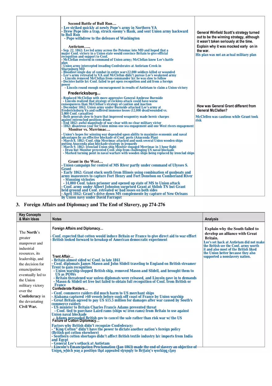 Guided Reading and Analysis The Civil War 1861-1865 - Page 3
