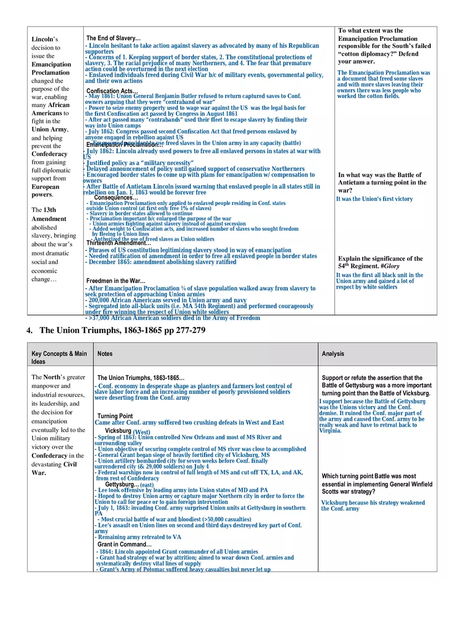 Guided Reading and Analysis The Civil War 1861-1865 - Page 4