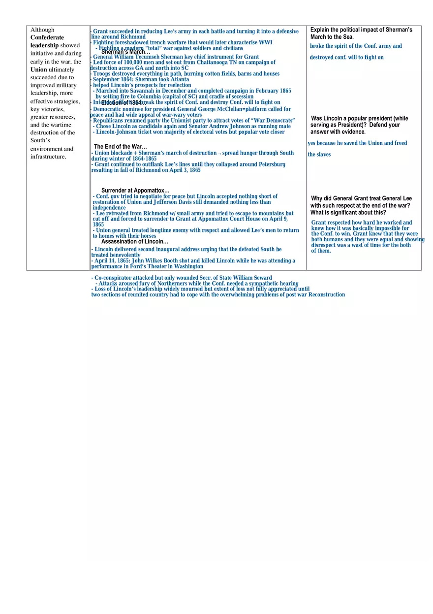 Guided Reading and Analysis The Civil War 1861-1865 - Page 5