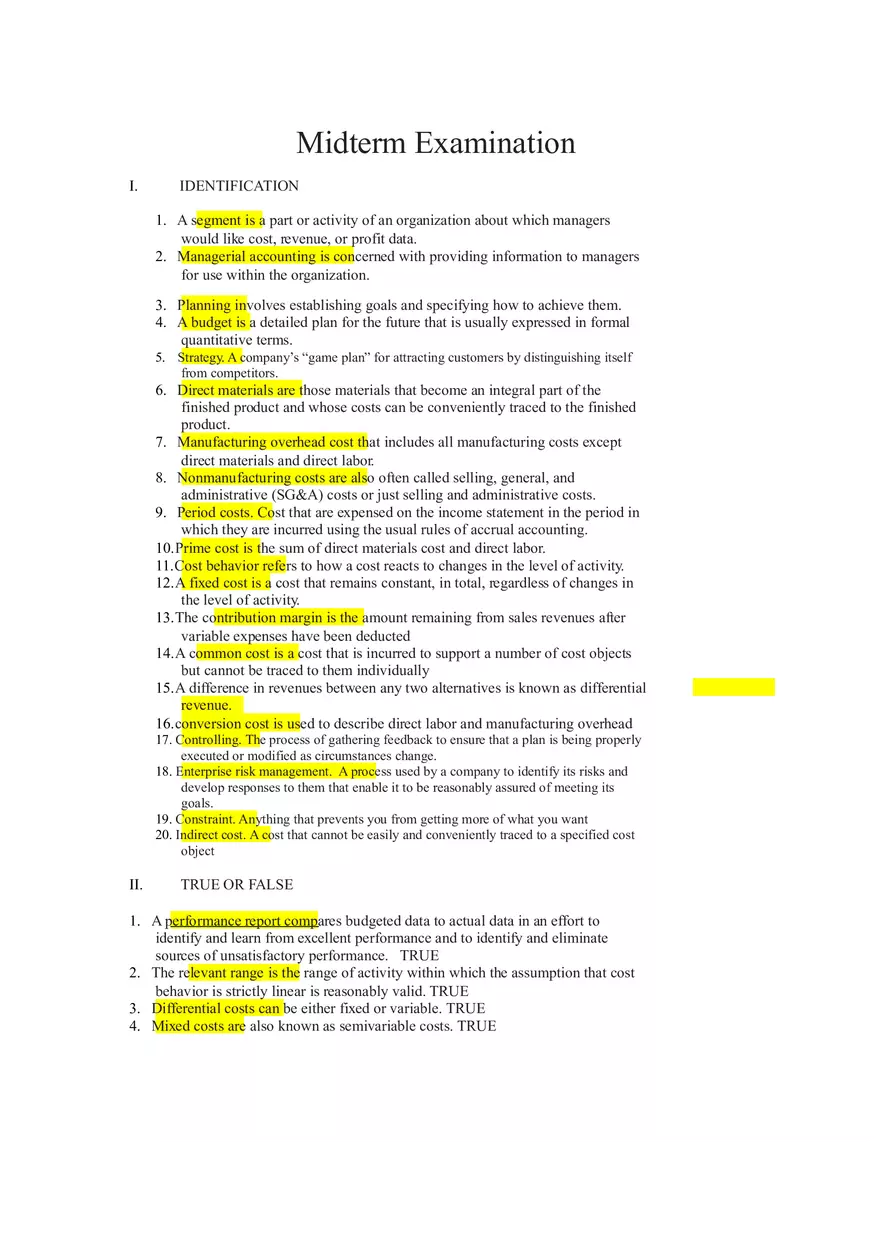 Midterm Examination Of The Statistics For Engineers - Page 1