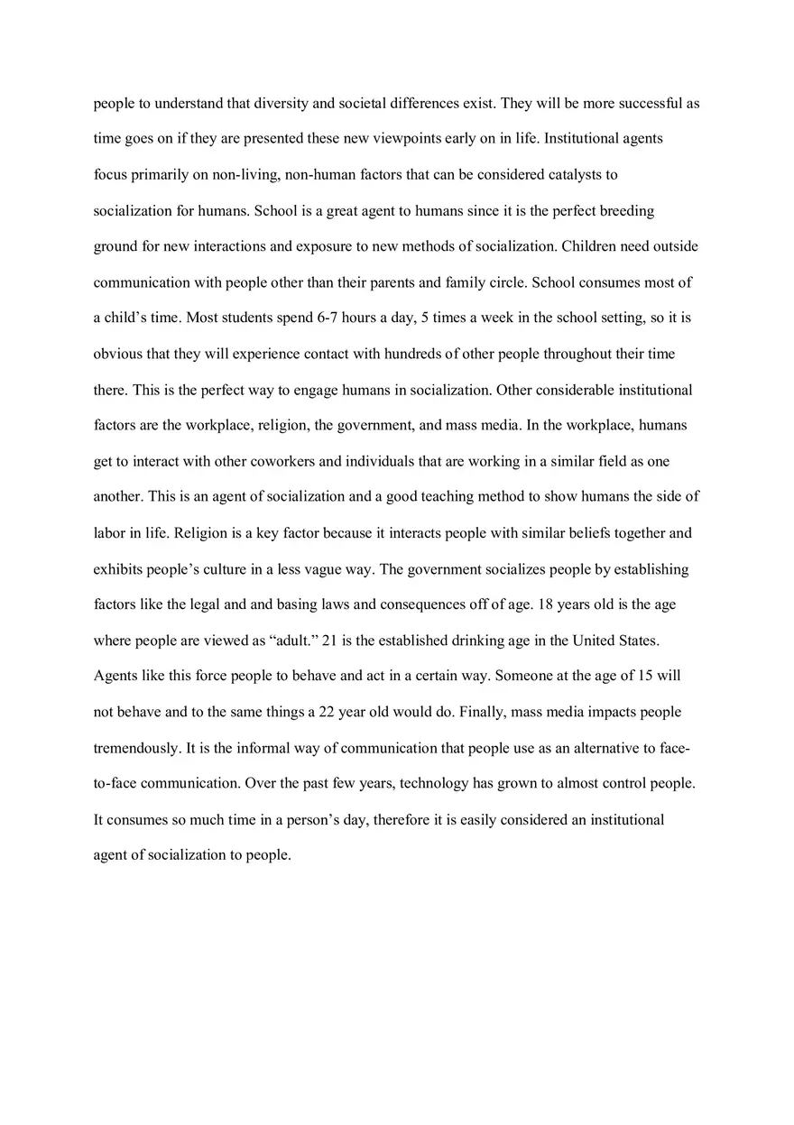 Essay About the Agents of Socialization - Page 2