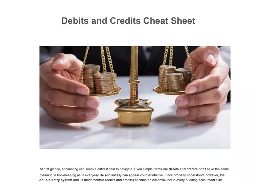 Debits and Credits Cheat Sheet - Page 1