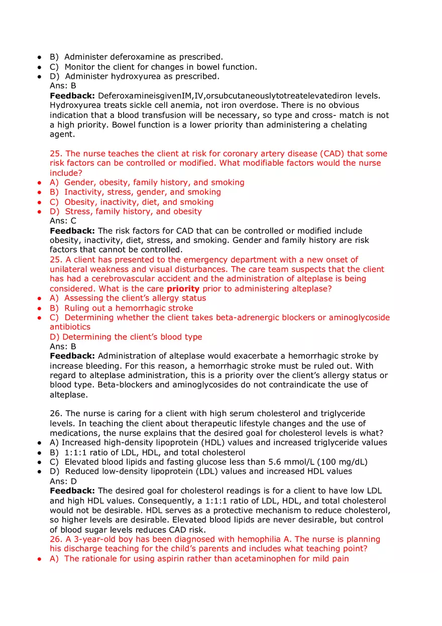 Nursing Practice and Pharmacological Safety Answer Key Part 2 - Page 9