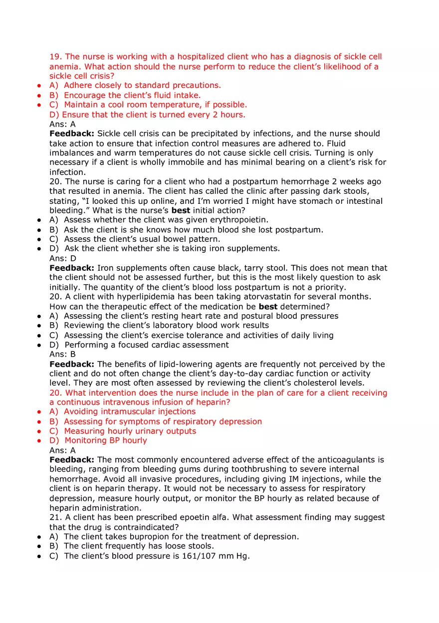 Nursing Practice and Pharmacological Safety Answer Key Part 2 - Page 5