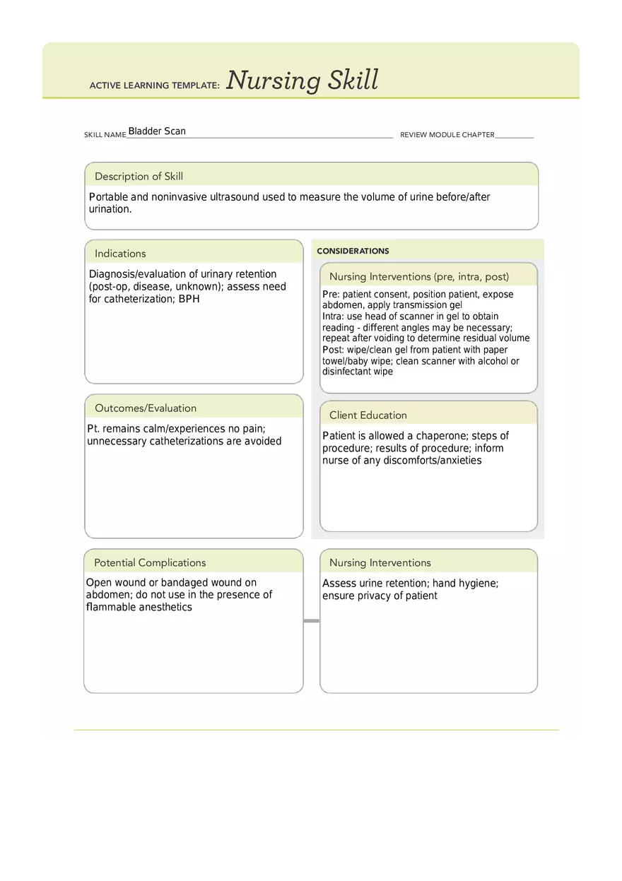 ATI Nursing Skill Bladder Scan - Page 1