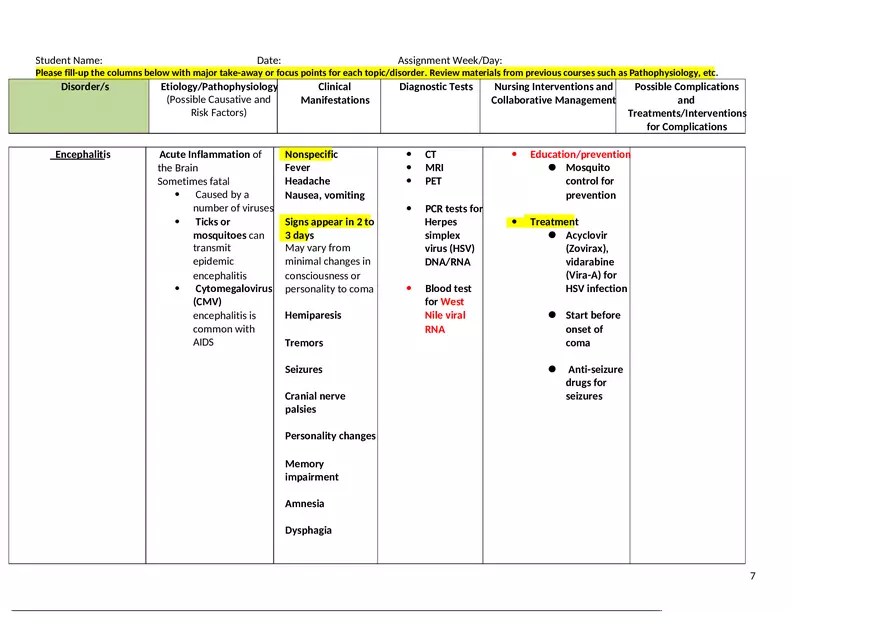 Intracranial and Other Neurologic Disorders - Worksheet Study Guide - Page 15